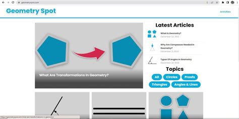 This contains most of the activities on Geometry Spot. These help students with understanding SSS, SAS, AAS, ASA, and more concepts.